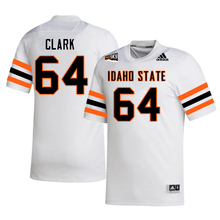 Men #64 Gunnar Clark Idaho State Bengals 2023 College Football Jerseys Stitched-White